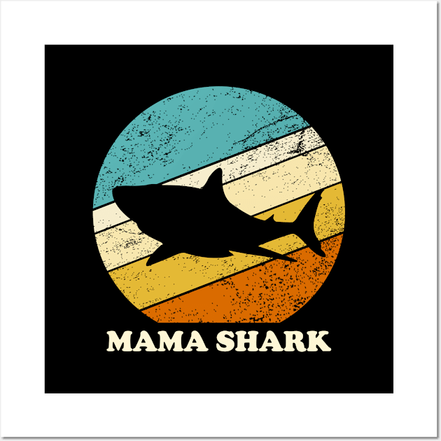 Mama shark vintage Wall Art by Inyourdesigns